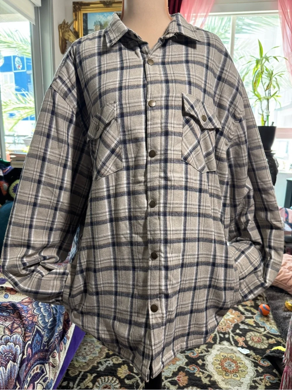 Visive 3XL Plaid Quilted Insulated Flannel Shirt Jacket Shacket